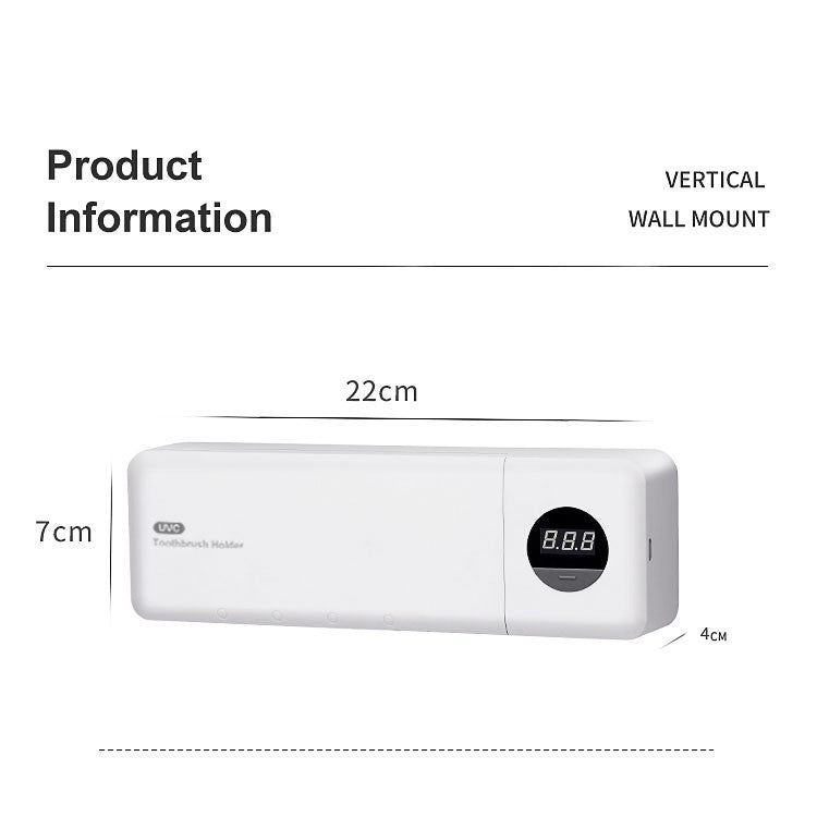 Household Toothbrush Sterilizer Intelligent Wall-mounted Automatic Induction Ultraviolet Sterilization Hole-free Toothbrush Storage Rack