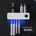 Household Toothbrush Sterilizer Intelligent Wall-mounted Automatic Induction Ultraviolet Sterilization Hole-free Toothbrush Storage Rack