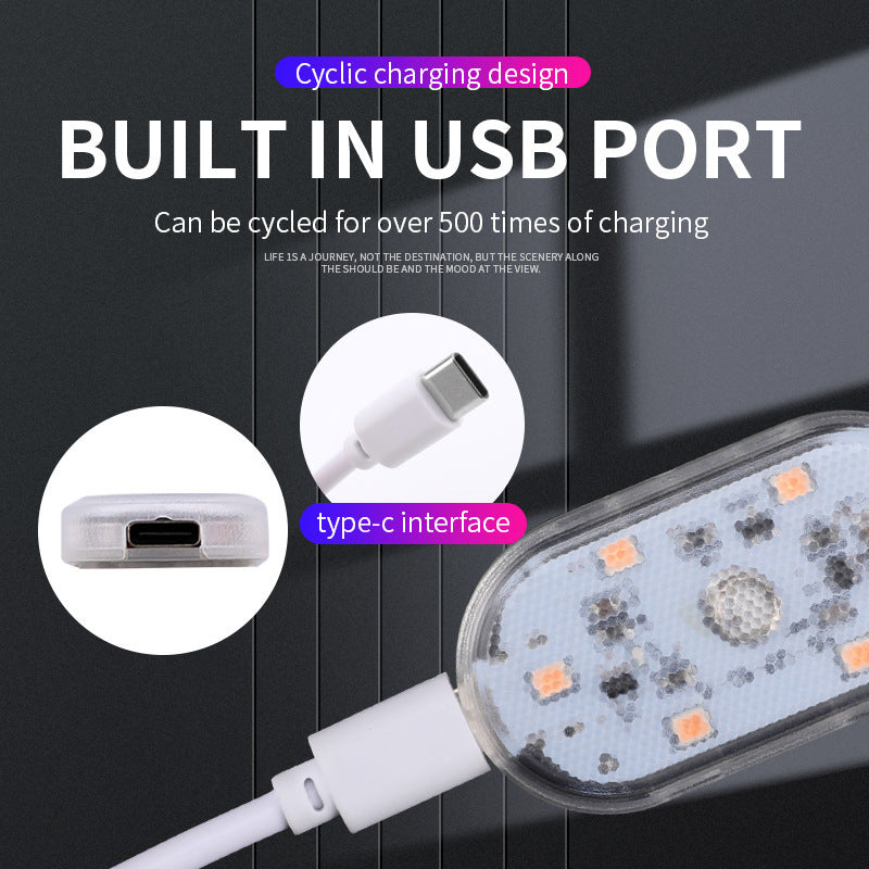 Car Reading Light Strong Magnetic Led Interior Light USB Charging Roof Light Trunk Light Car Lighting Modification Universal