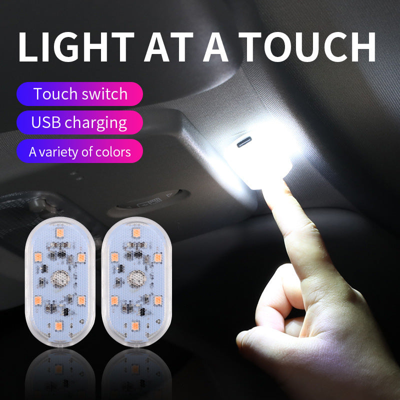 Car Reading Light Strong Magnetic Led Interior Light USB Charging Roof Light Trunk Light Car Lighting Modification Universal