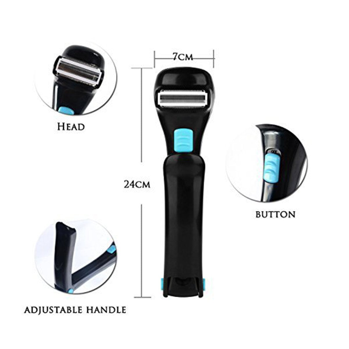 Amazon Back Razor Handle Foldable Electric Shaver Men's Back Epilator Body Scraper