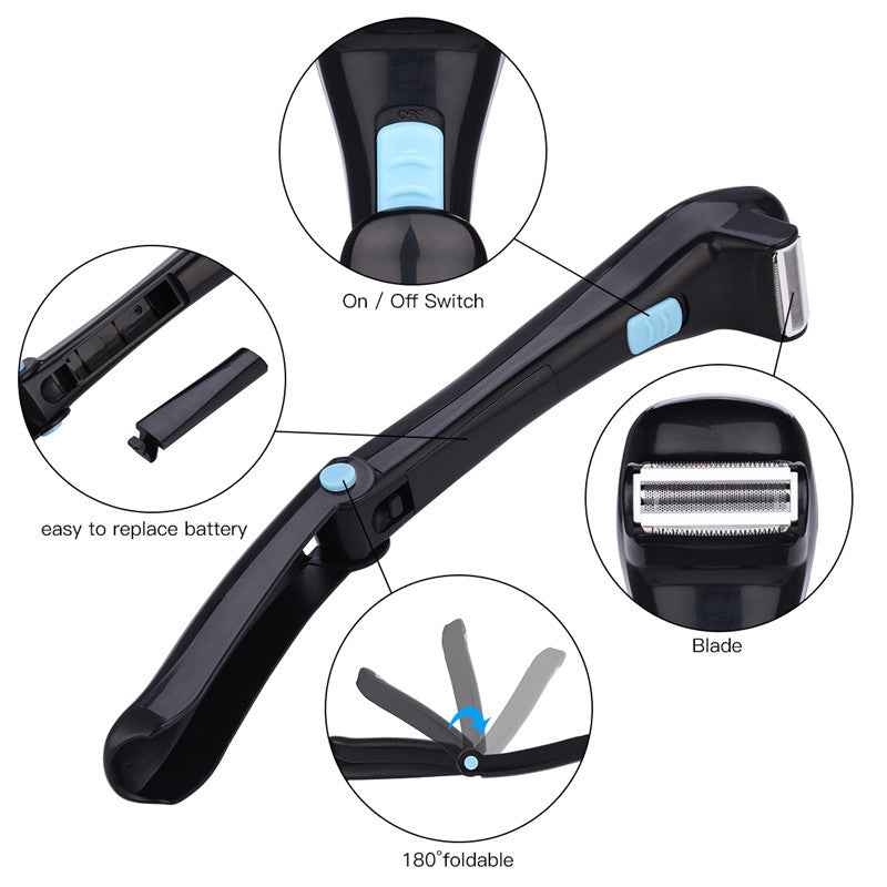 Amazon Back Razor Handle Foldable Electric Shaver Men's Back Epilator Body Scraper