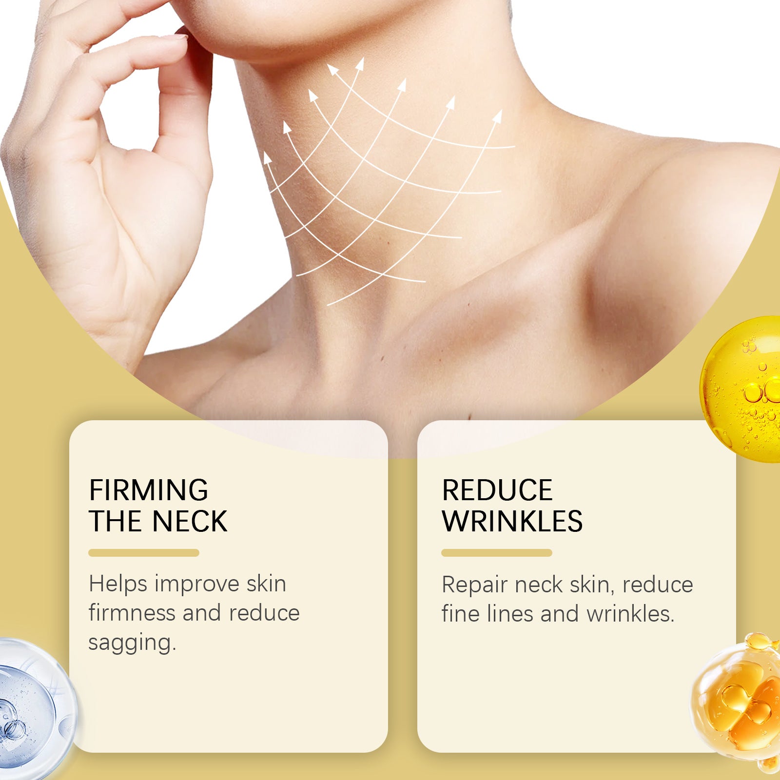 Neck Revitalizing Roller Cream Gentle Care and Soothing for the Skin of the Neck, Moisturizing and Nourishing, Easy-To-Absorb Hydrating Roller Cream