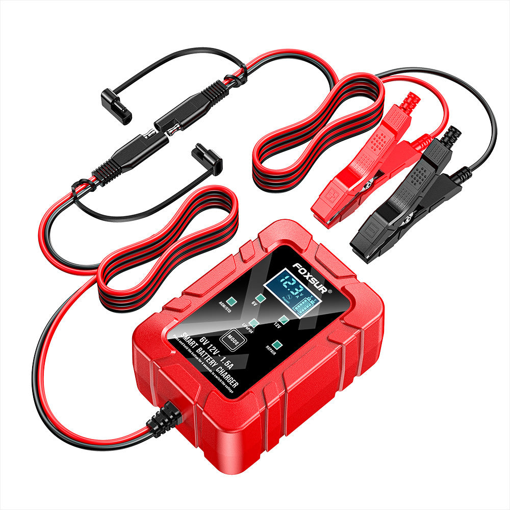 6V 12V Motorcycle Car Lawn Mower Lead-Acid Battery Charger Sae Quick Connector 1500Ma Charging Machine