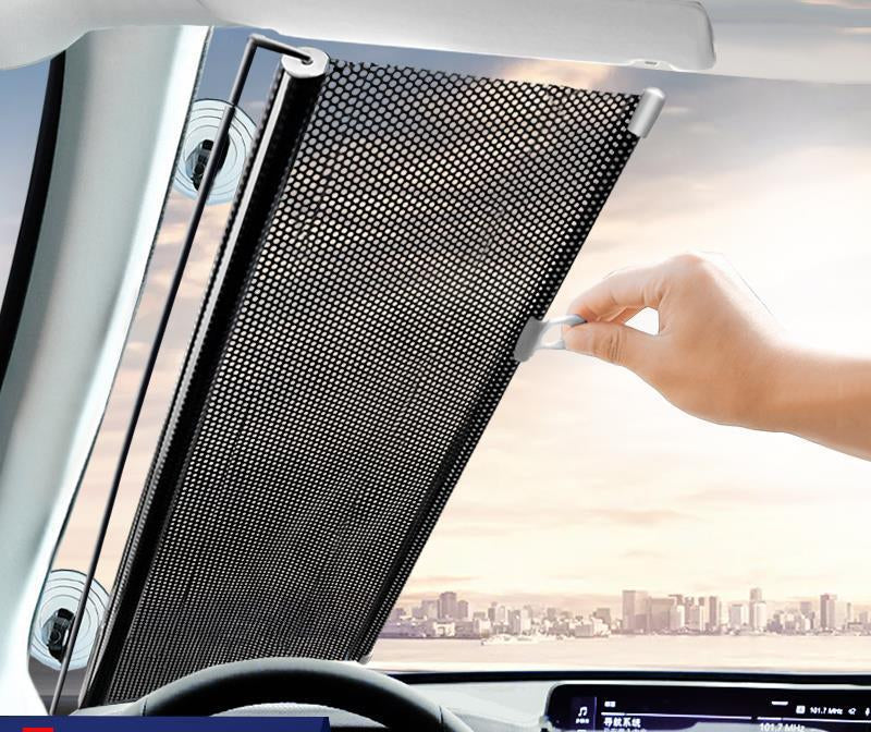 Cross-Border Car Sunshade Sun Protection and Heat Insulation Curtain Car Automatic Retractable Sunshade Automatic Roller Blind Sunshade