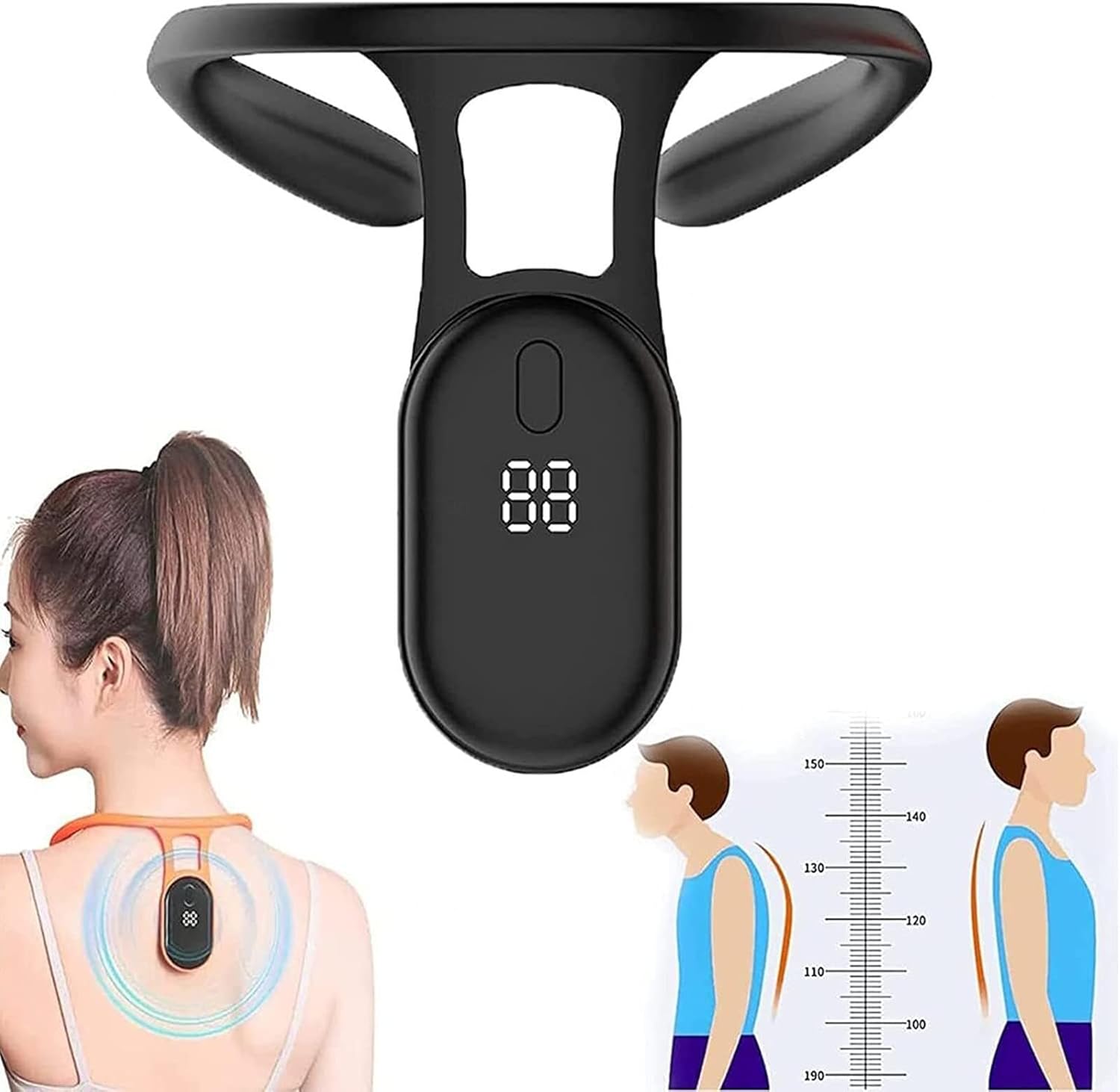 Hunchback Vibration Reminder Corrector with Lcd Screen