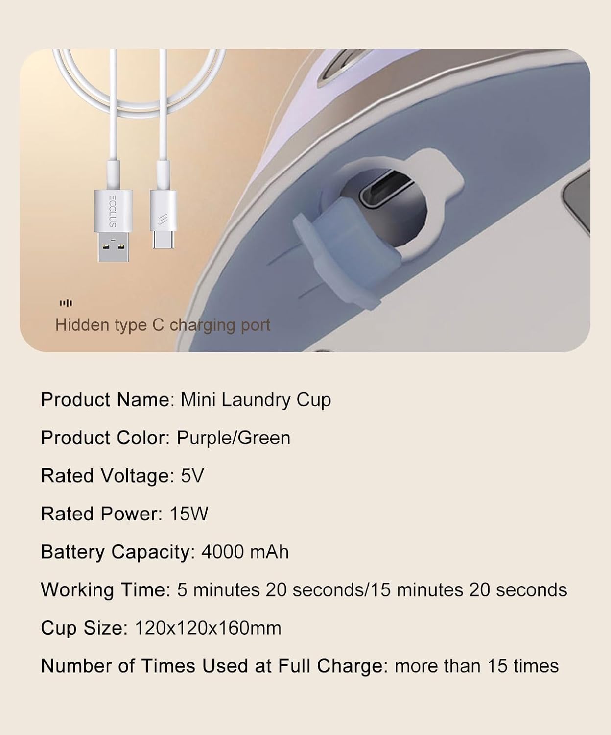 Rechargeable Mini Washing Machine for smaller clothes.