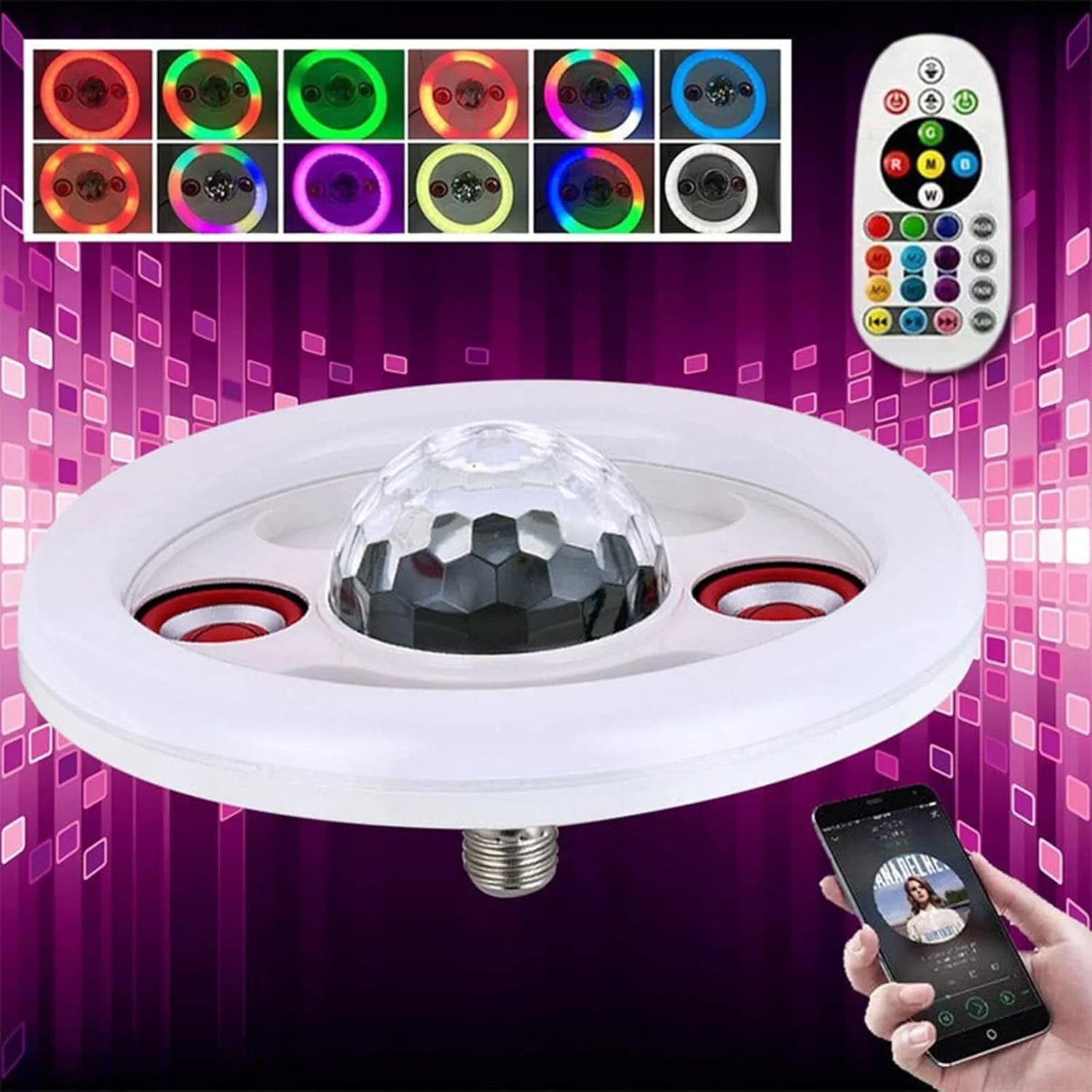 LED bluetooth music atmosphere light bulb disco remote control