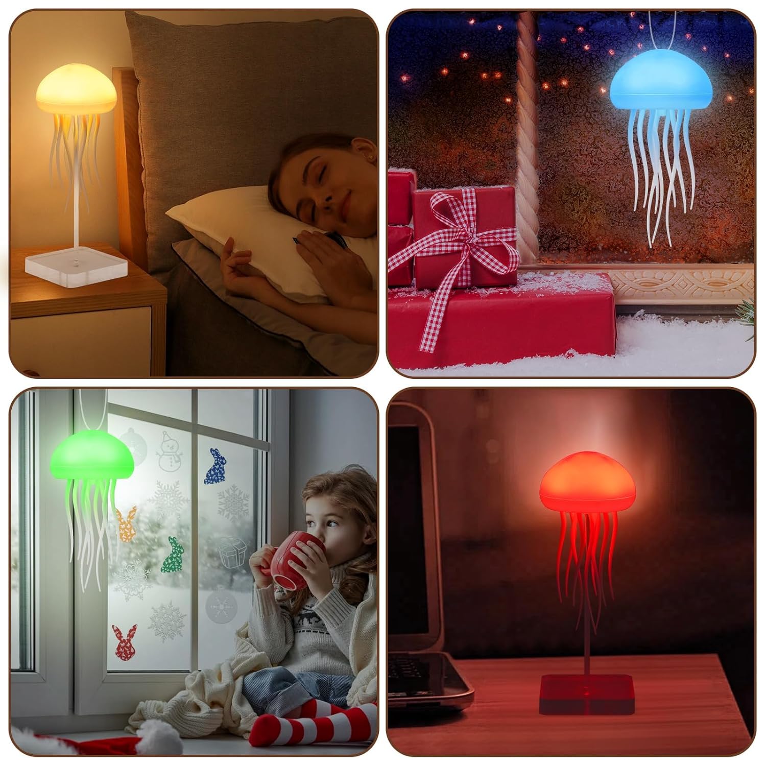 Jellyfish Lamp Voice-Controlled Color-Changing Night Lamp