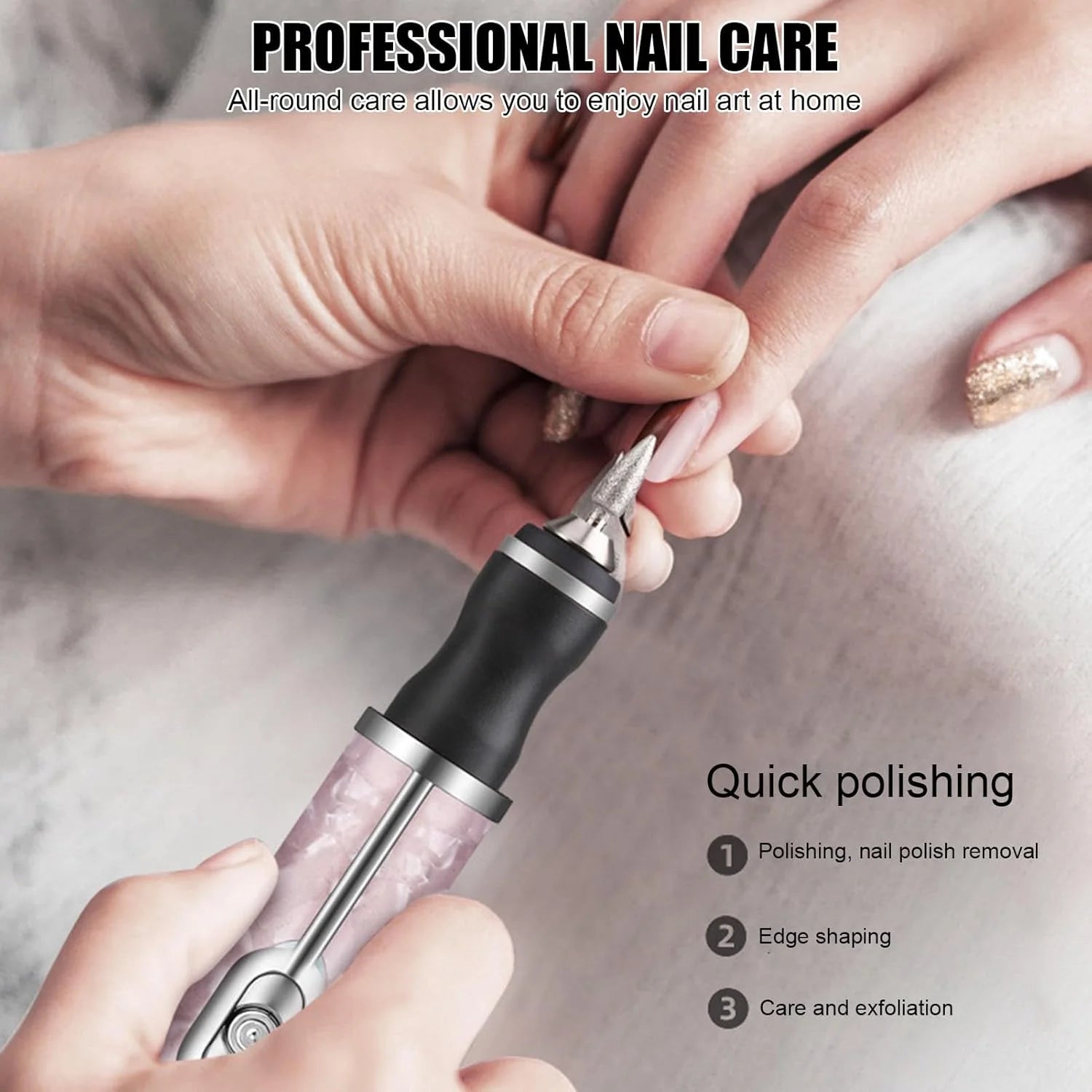 Nail Drill Kit | Electric Nail Drill Machine | Professional, USB Rechargeable Manicure