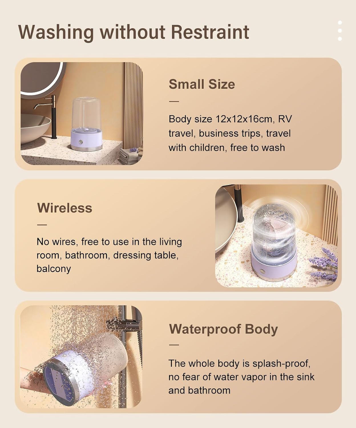 Rechargeable Mini Washing Machine for smaller clothes.