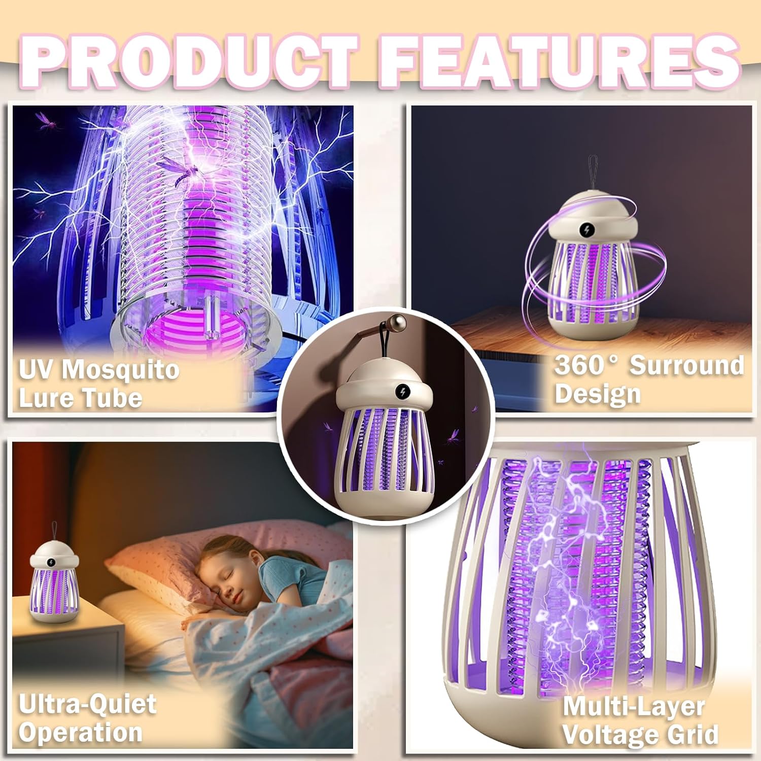 Electric shock mosquito lamp | usb rechargeable mosquito killer lamp