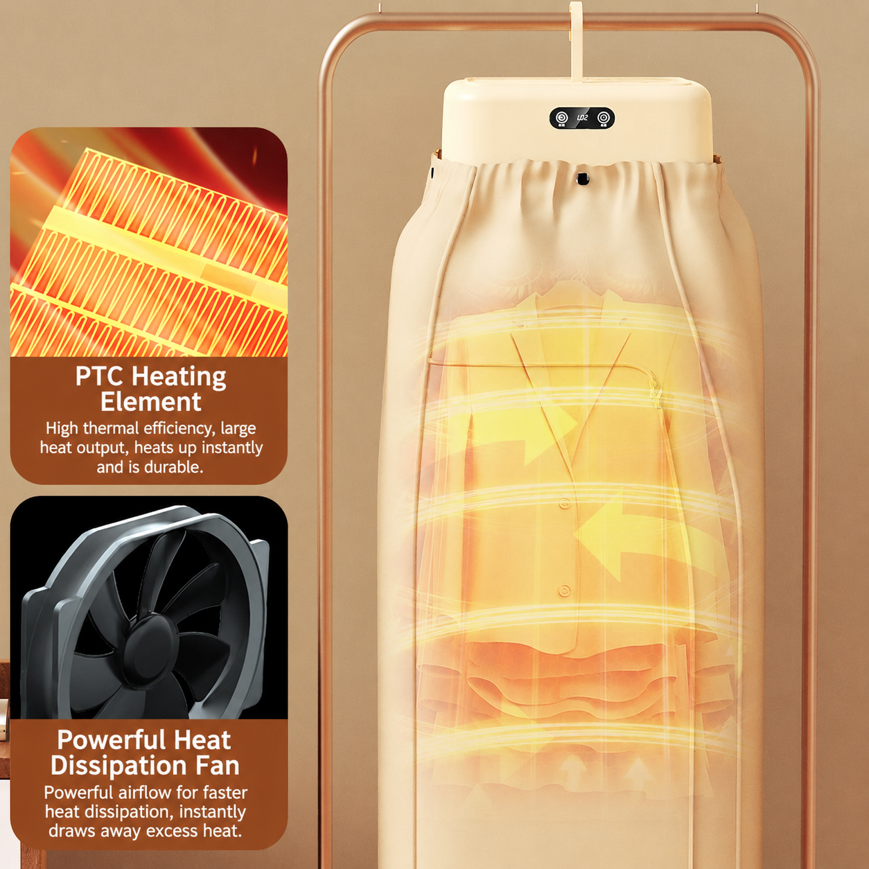 Ultra-Fast Smart Mini Dryer with Quick-Fold Design