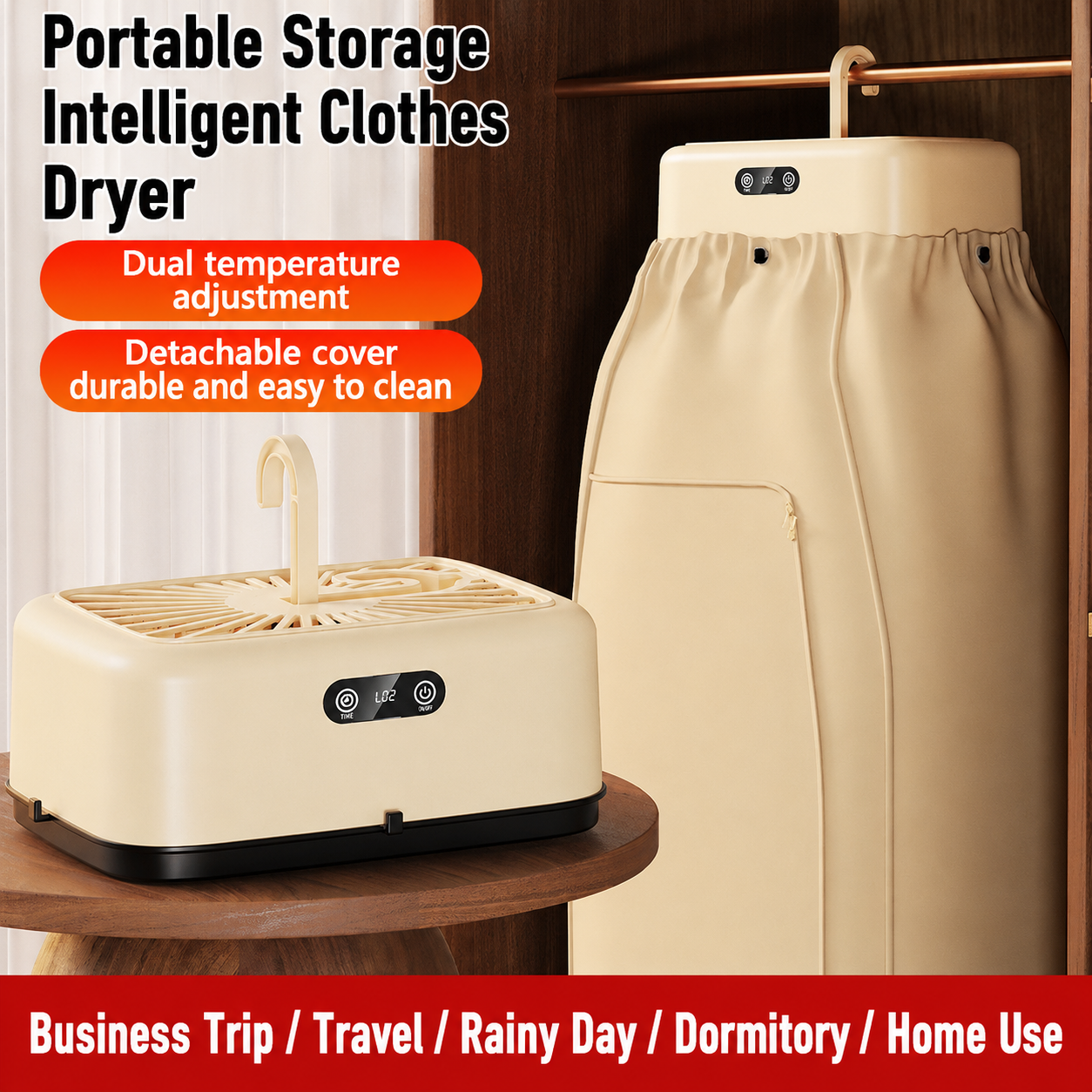 Ultra-Fast Smart Mini Dryer with Quick-Fold Design