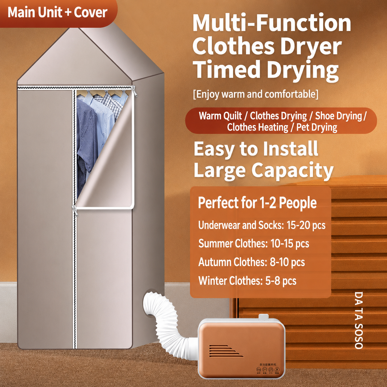 Ultra-Fast Portable Clothes & Footwear Dryer