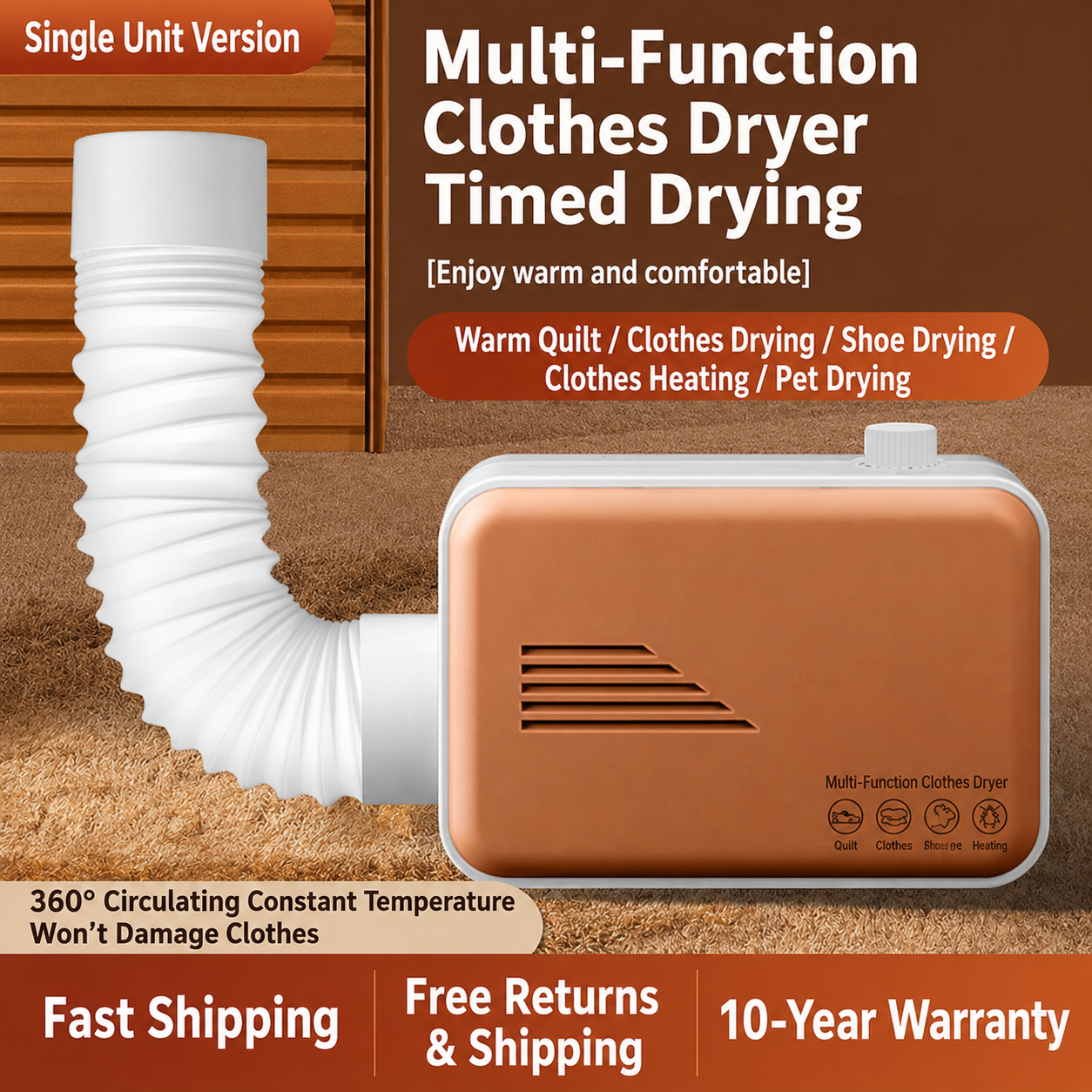 Ultra-Fast Portable Clothes & Footwear Dryer