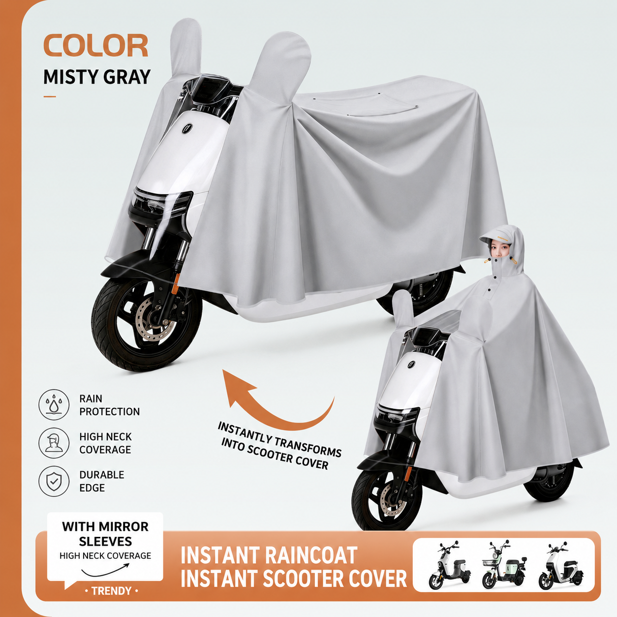 Electric Vehicle-Specific Raincoat, Single-Person Full-Body Rain Cover, Unisex All-In-One Riding Poncho