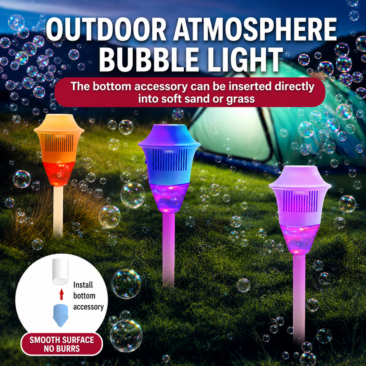 street light bubble machine blowing bubble