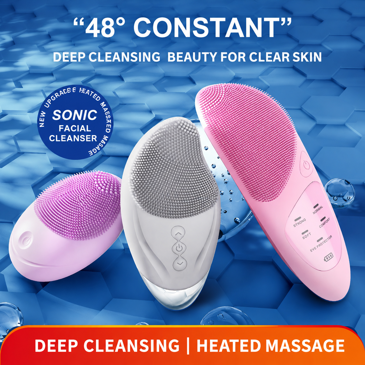 Electric Facial Cleanser Pore Cleaner Rechargeable Silicone Facial Cleanser for Women & men