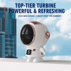 Handheld Cartoon Astronaut USB Desktop Neck Fan