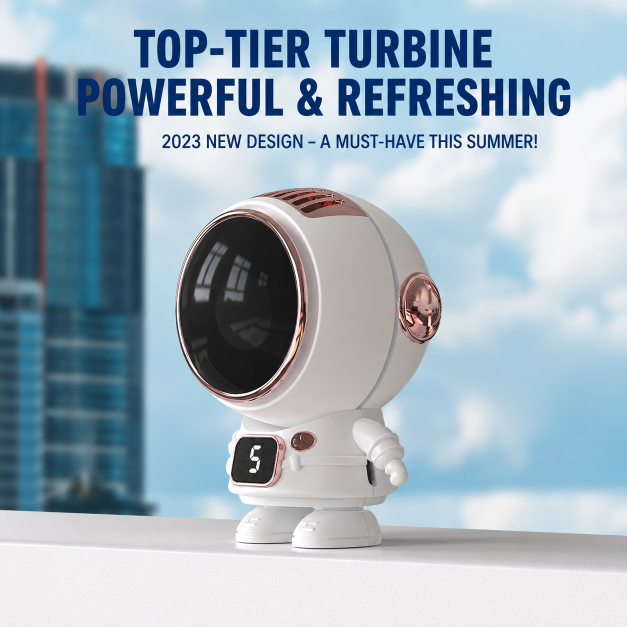 Handheld Cartoon Astronaut USB Desktop Neck Fan