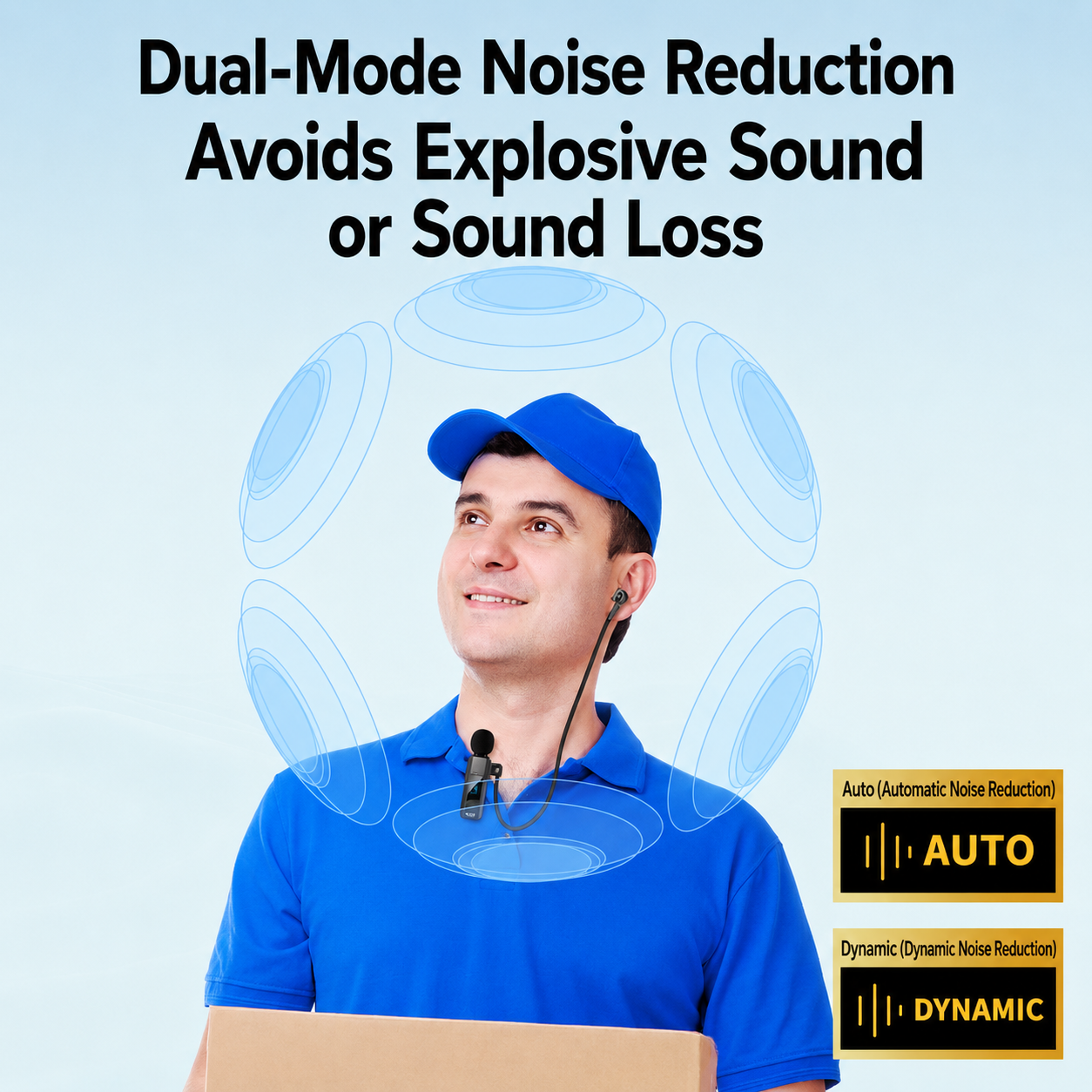 Microphone Earphones Bluetooth Wireless Sports Clip-On Style for Cycling, Driving, Calling