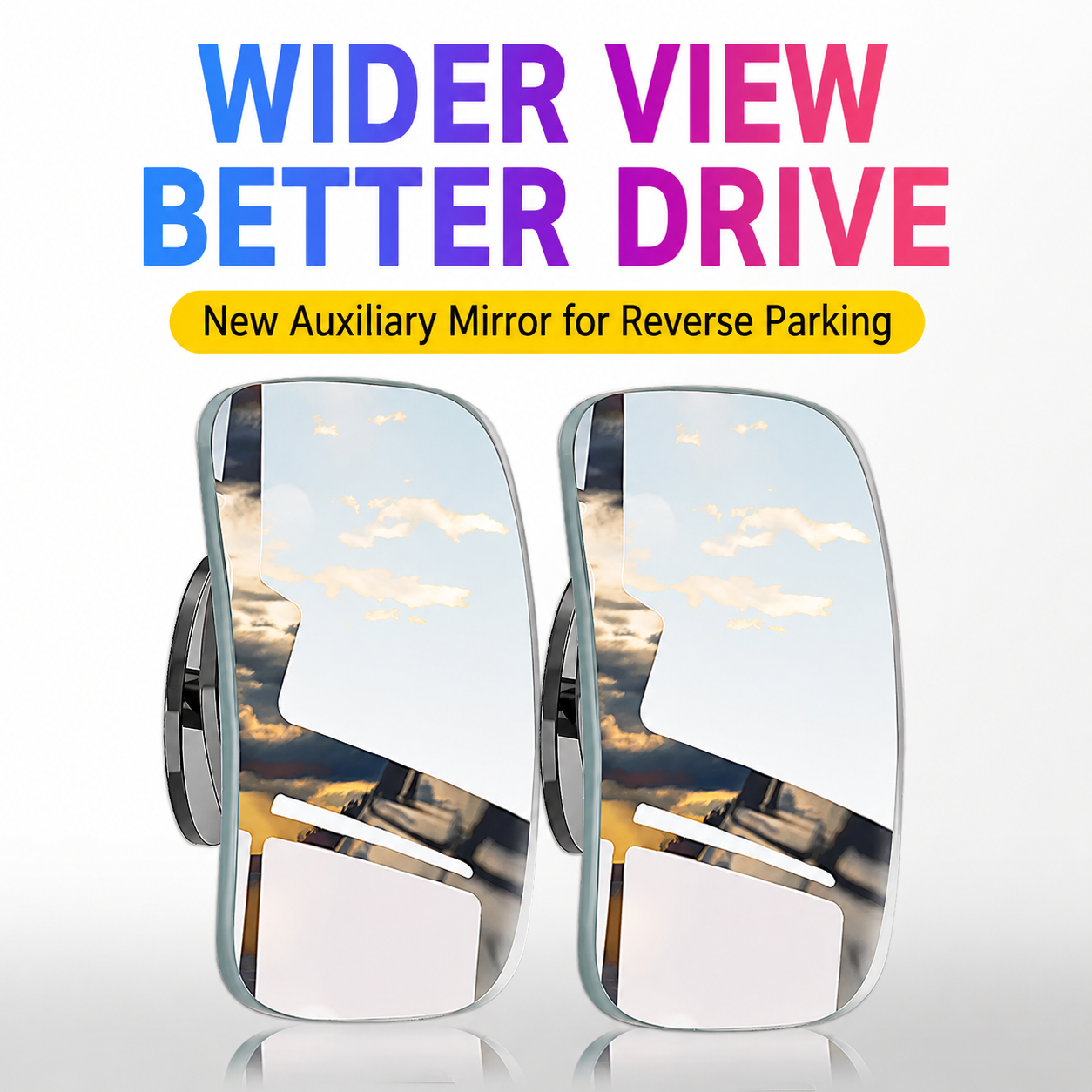 Square rearview mirror small round mirror