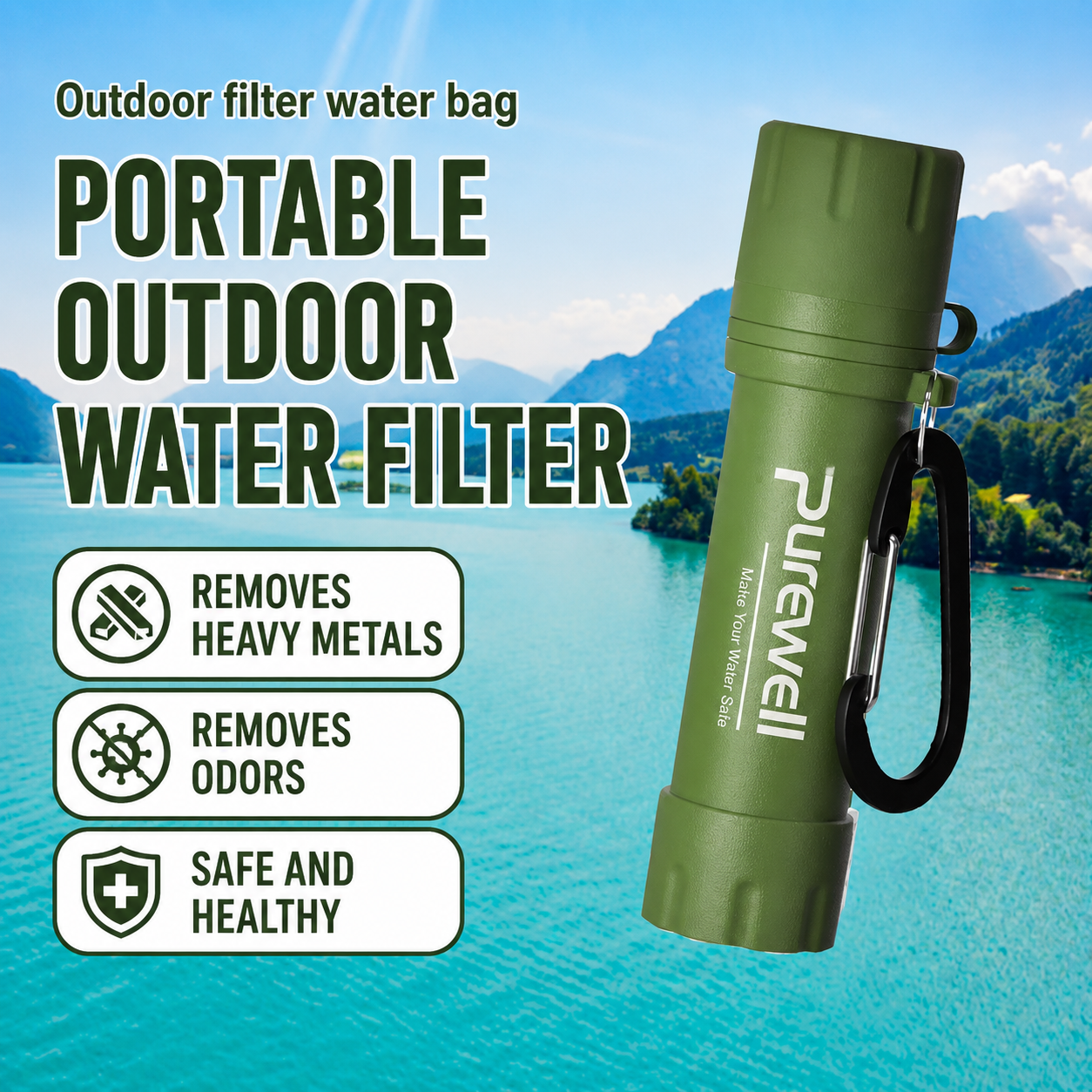 Outdoor Portable Water Filter Straw Ultrafiltration Membrane Filament