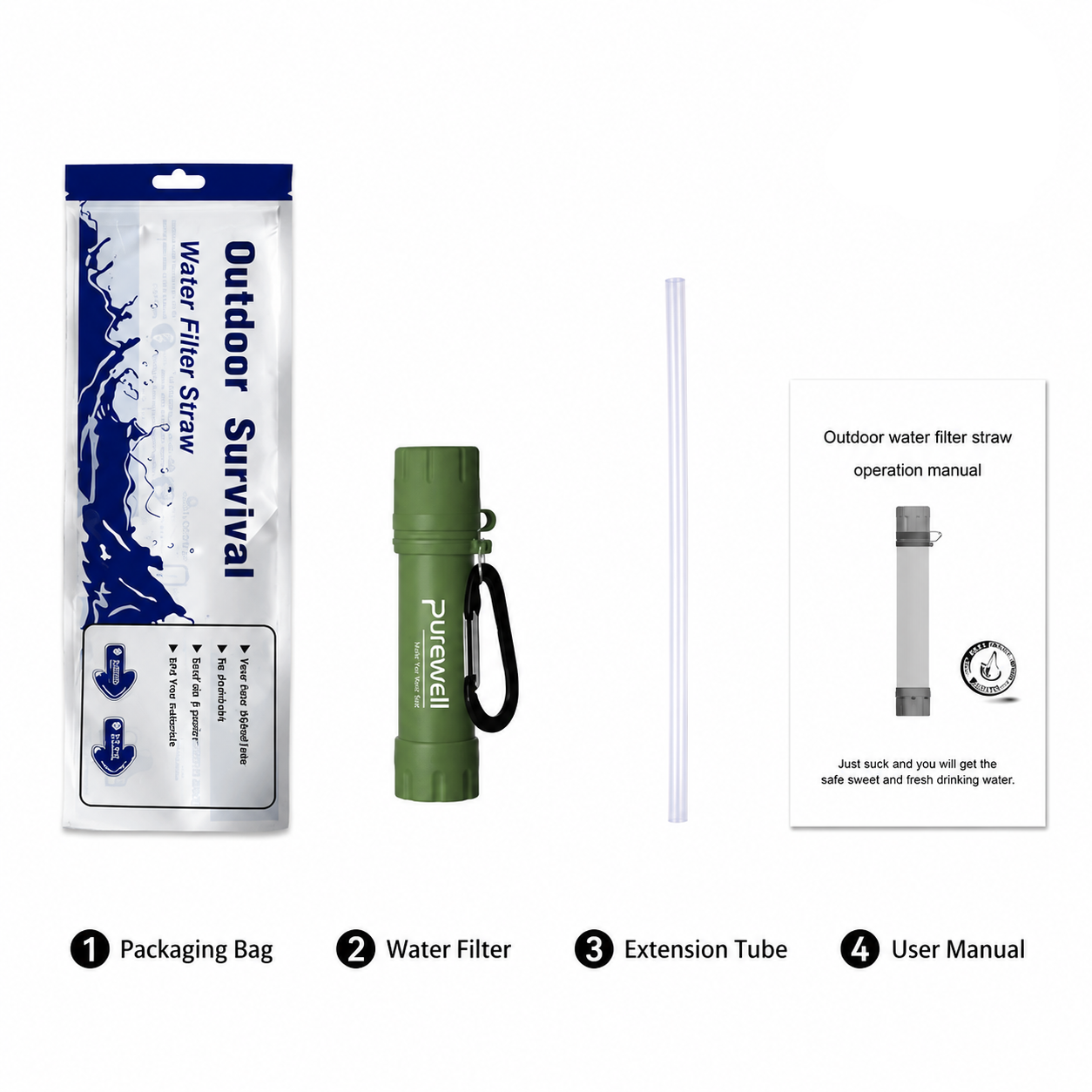 Outdoor Portable Water Filter Straw Ultrafiltration Membrane Filament