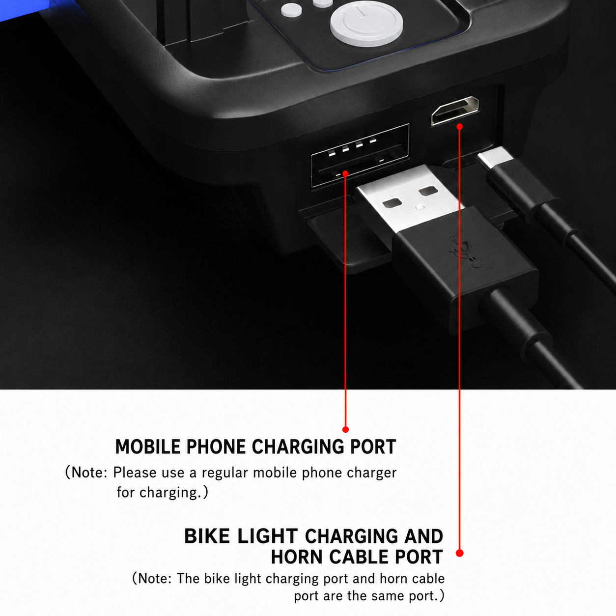 New High-Brightness Bicycle Light, Four-In-One Mobile Phone Holder, Horn, Headlight, USB Charging