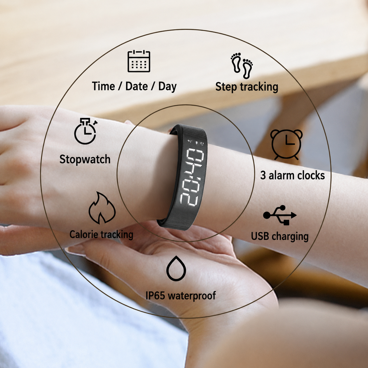 Smart Bracelet Round Screen Color Screen Music Weather Step Counting Sports Bracelet