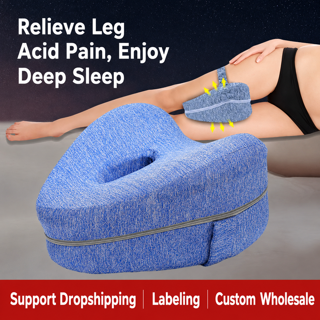 Pregnancy Side Sleeping Pillow, Home Leg Beauty Pillow for Sleeping