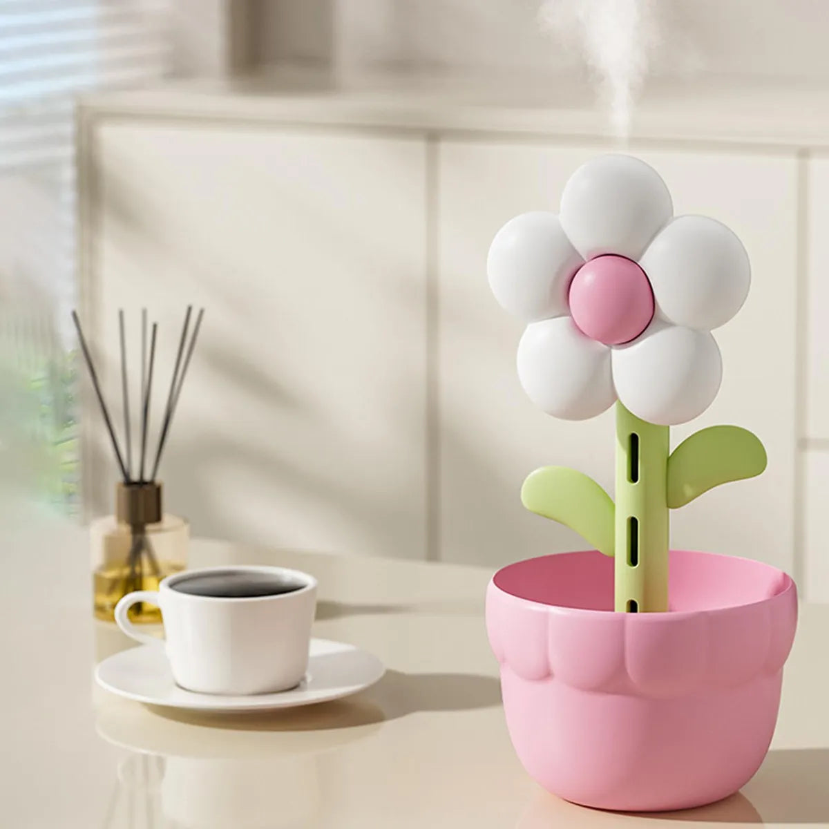 Mini Flower Humidifier Bedroom Rechargeable  Lamp
