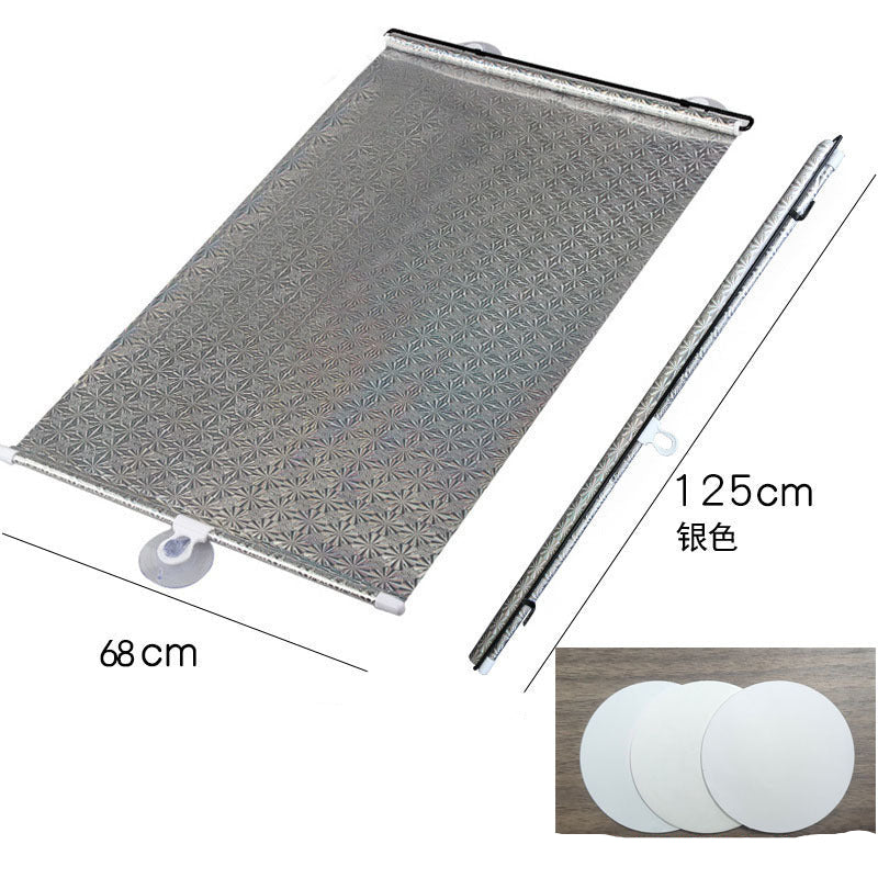 Cross-Border Car Sunshade Sun Protection and Heat Insulation Curtain Car Automatic Retractable Sunshade Automatic Roller Blind Sunshade