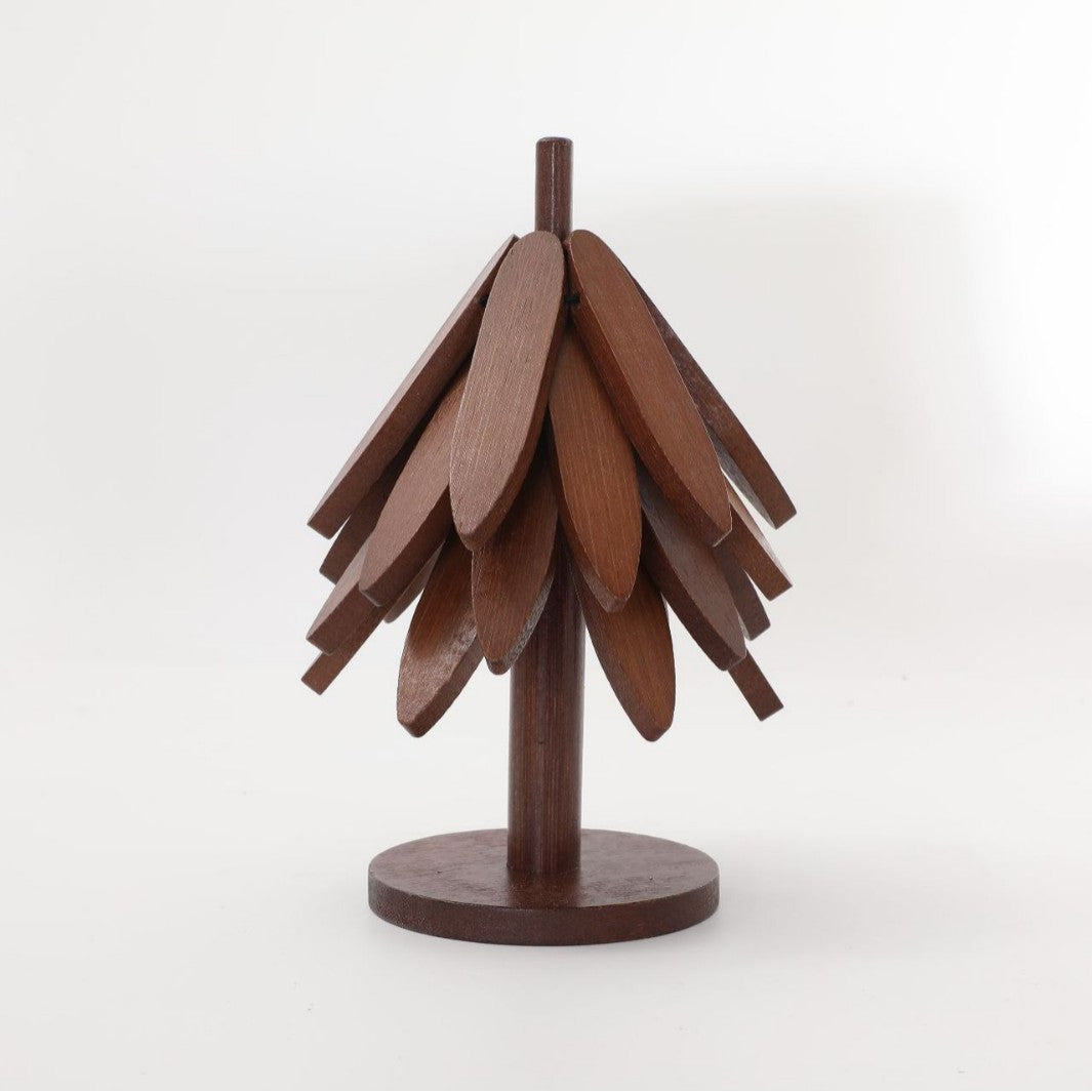 Christmas tree bamboo insulation mat storage set anti-scalding pot and bowl mat modern simple table mat