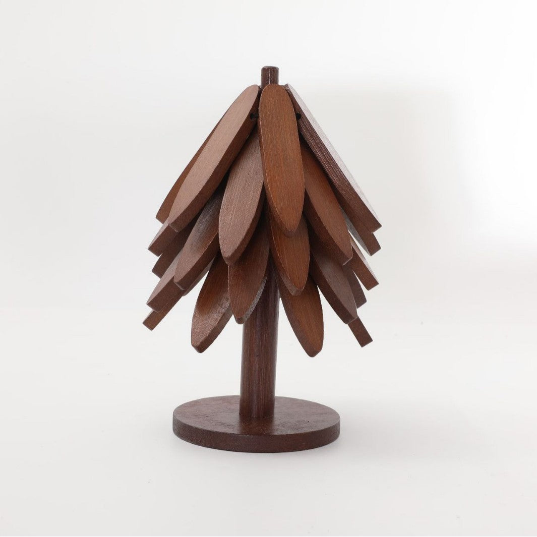 Christmas tree bamboo insulation mat storage set anti-scalding pot and bowl mat modern simple table mat