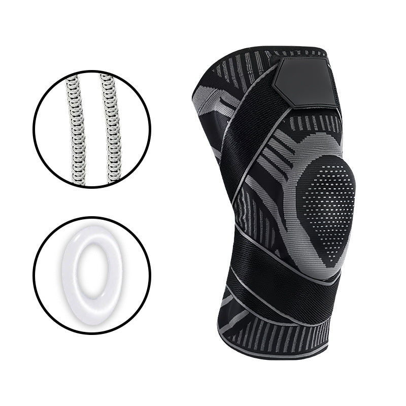 Autumn and winter outdoor sports knee strap pressurized anti-collision shock absorption basketball riding support breathable mountaineering running