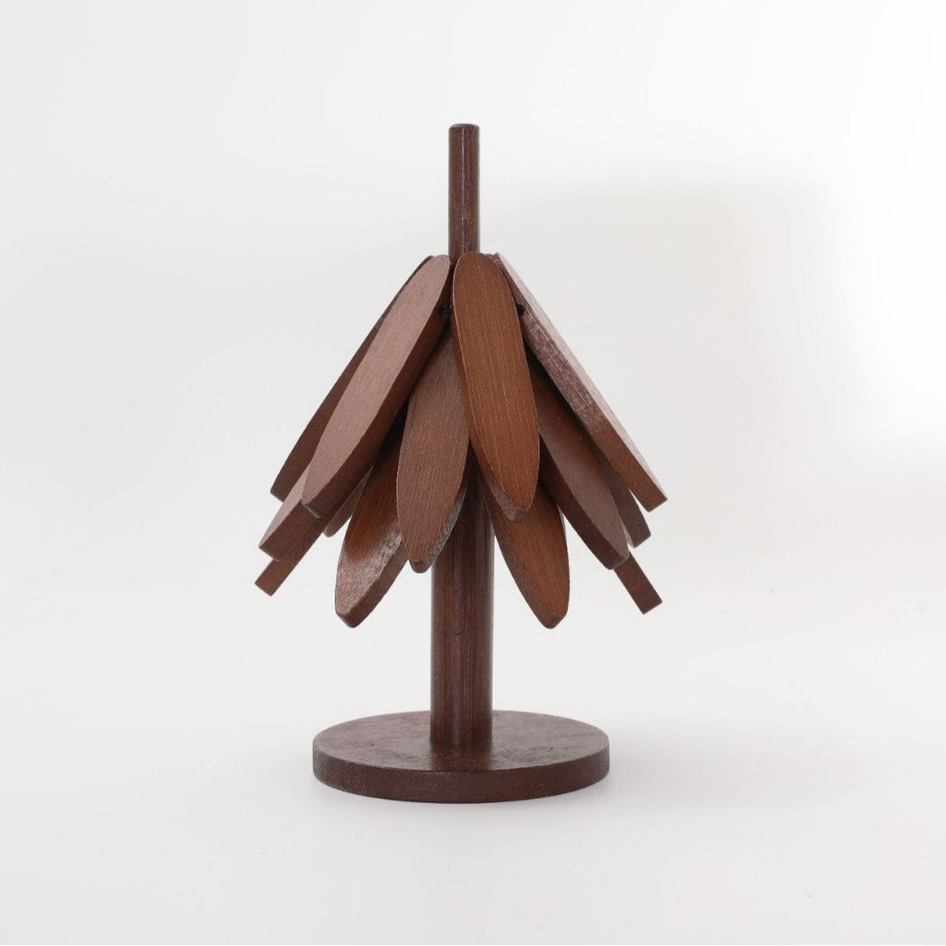 Christmas tree bamboo insulation mat storage set anti-scalding pot and bowl mat modern simple table mat