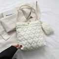 2024 Autumn and Winter New Small Fresh Solid Color Tote Bag Women's Korean Style Fashionable Love Embossed Shoulder Bag Women's Bag Wholesale