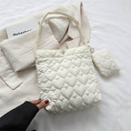 2024 Autumn and Winter New Small Fresh Solid Color Tote Bag Women's Korean Style Fashionable Love Embossed Shoulder Bag Women's Bag Wholesale