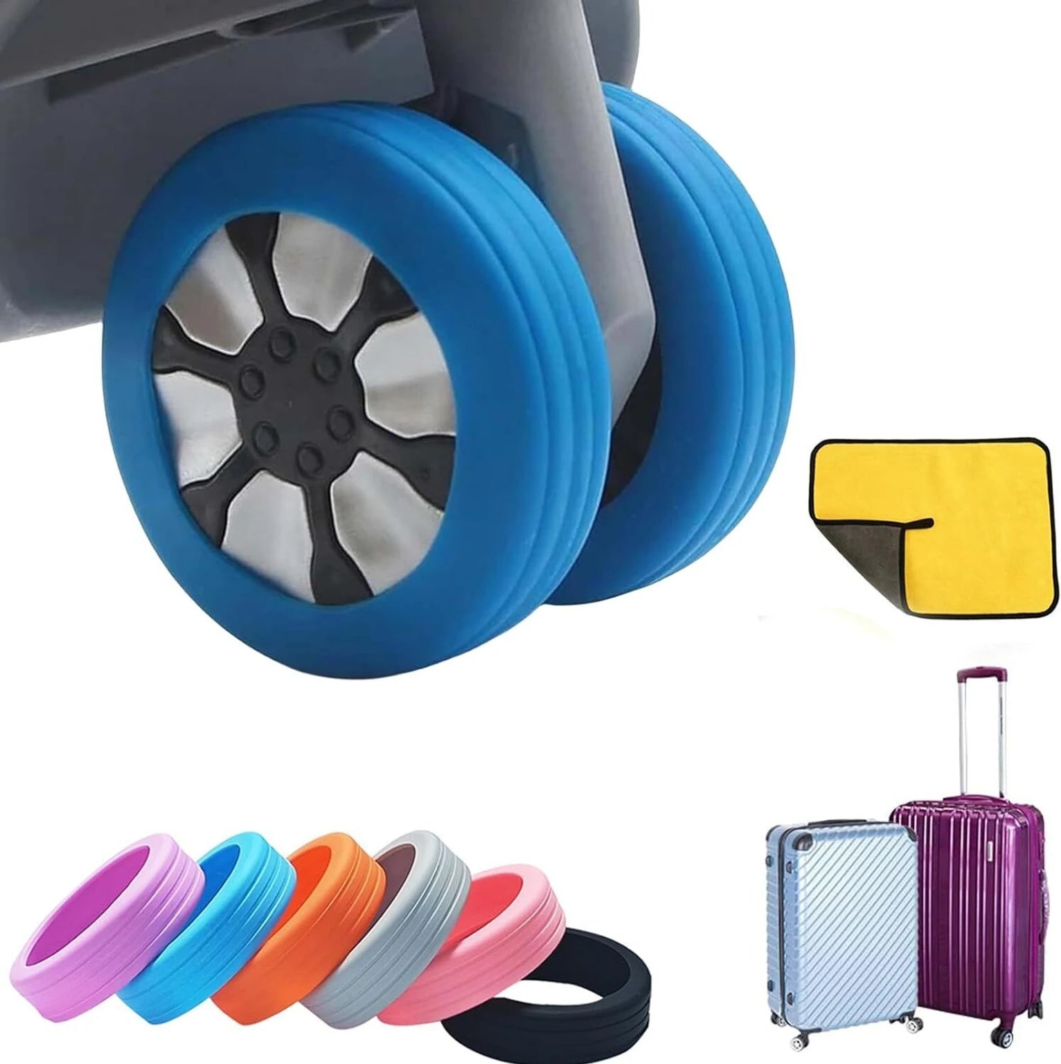 Luggage universal wheel silicone belt: 5 - 6.5 cm in Diameter.